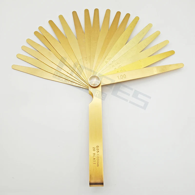 Brass 13pcs 20pcs 0.05-1.00mm Thickness Feeler Gauge Without Magnetic Non-Spark Plug Measuring Tools