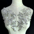 2021 New Product clear Beaded AB Crystal Rhinestone Applique Multicolor Beads Patch for Formal Dress WDPE-001