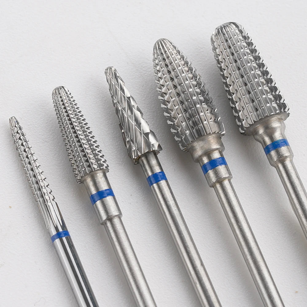 Different Shapes M Uncoated 3/32'' Tungsten Carbide Nail Drill Bits Remove Gel Polish Professional Salon Use Nail Drill Bits Set
