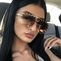 2022 New Toad Fashion Gradient Sunglasses for Ladies UV Protection Gold Metal Frame Driving Glasses Rivet Brand