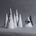 Modern Natural Marble Stone Watch Ring & Necklace Jewelry Display Stand Pyramid Shape for Hotel Use