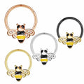 Wholesales Bee Suptum Rings 8mm 10mm 4 Colors Nose Rings Hoop Cartilage Tragus Earrings Septum Clicker Piercing Jewelry