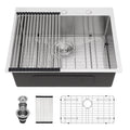 Single Bowl  Kitchen Sink 28*22-inch  16 Gauge Stainless Steel Counter Top Drop-in Kitchen Sink Household Dishwasher Sink