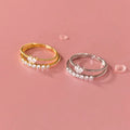 Fashion 925 Sterling Silver Mini Heart Ring 18K Gold Plated Cubic Zirconia Thin Finger Rings Jewelry for Women Girls