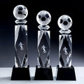 Honor of Crystal 3D Laser Engraved Football Trophy Soccer Crystal Ball Trophy Award for League Matches