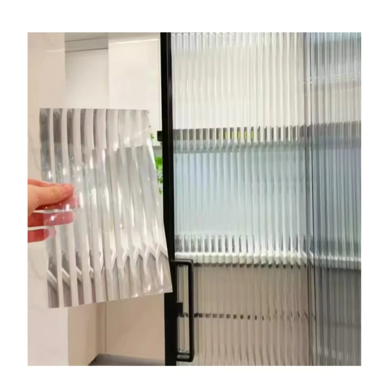 Customized Reeded Fluted Window Film Self Adhesive Decorative Glass Film Sticker Custom Cut Width