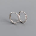 2025 Vintage Style 8.6mm 925 Sterling Silver Classic Round Hoop Earrings for Women Rhodium & Gold Plated with Zircon Main Stone