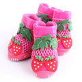 Wholesale Strawberry Mesh Autumn and Winter Cute Cartoon Pet Cotton Shoes