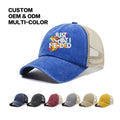 Custom Logo Oversize Washed Trucker Cap Adjustable Mesh Trucker Hats Baseball Cap Soft Crown Running Hat for Big Heads
