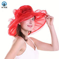 2025 Hot-Selling Women's Organza Fascinator - Summer Beach Wedding Church Formal Tea Party Bridal Hat