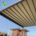 YST Outdoor Electric Retractable Canopy with Remote Control Waterproof Awning Skylight Plain Technique Blinds for Room Shades