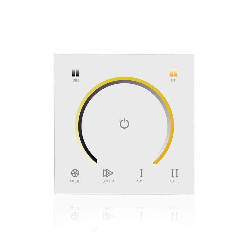 Glass Wall Touch Switch 86 Panel Tunable Led Strip Dimmer Dual Color Cct Led Controller Color Temperature Dimmer