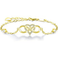 Gifts for Her Fine 925 Sterling Silver Infinity Heart Bracelet Infinity Bracelet with CZ Heart