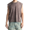 Vintage Custom Printing O-Neck  100%Cotton Tank Top Shirts Drop Shoulder Stone Wash Men'S Vest
