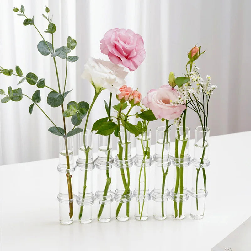 Art Deco Eco-friendly Home Wedding Decor Desktop Ornament Flower Plant Set Propagation Station Hydroponic Test Tube Glass Vase