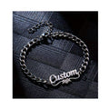 Custom Name Bar Bracelet Sliver Plated Stainless Steel Bracelet Personalized Gift for Women Men