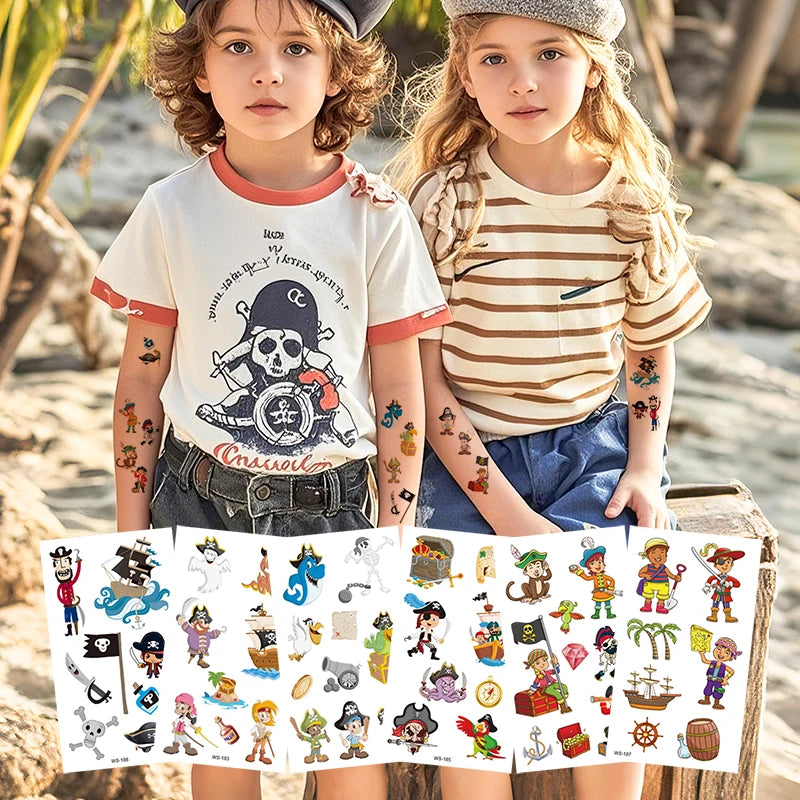 Waterproof Funny Cartoon Fun Children's Temporary Disposable Tattoo Sticker Pirate Tattoo Sticker