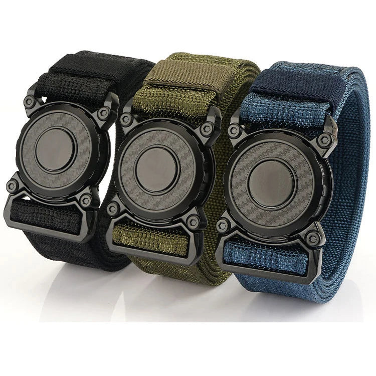 New Metal Quick Release Buckle Luxury Brand Fashion Belt Men Custom Logo Tactic Belt for Men