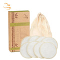 Eco Friendly 3.15" Round Bamboo Terry Makeup Remover Pads Organic Laundry Bag Soft Reusable Makeup Towel Remover Cleansing