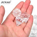 JUNAO 22mm Round Crystal Bead Curtain Acrylic Hanging String Sewing Acrylic Rhinestones Transparent Stones for Decoration