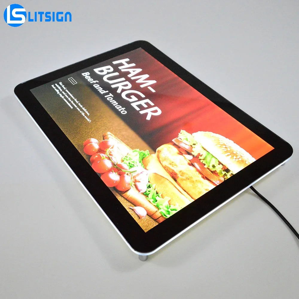 Cafe A1 Stand Restaurant Glitter Led Display Letter Board Light Box Wall Acrylic Led Menu Board Restaurant