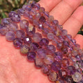 Natural 6MM/8MM Faceted Purple Ghost Quartz Gem Stone Loose Beads Jewelry Making DIY Necklace Bracelet Earring Kuoyu Brand 19cm