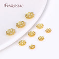 Lot of 50pcs 5/6/8mm 18K Gold Plated Brass Filigree Bead Caps DIY Flower Cap Beads for Jewelry Making Wholesale Supplies