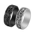 2025 Vintage Punk Stainless Steel God Eye Ring Moving Spinner Ring Anti Stress Rotatable Rings for Men