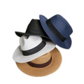 Men's Paper Straw Panama Hat Summer Beach Sun Shapable Wide Brim Sun Hat Mexico Sombreros Fedora Cowboy Hat