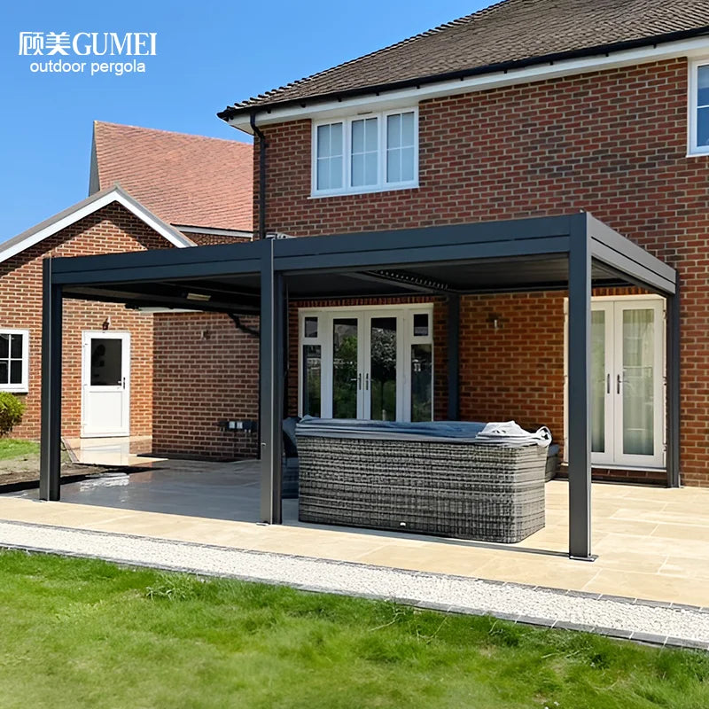 Customizable Motorised Pergola Patio Covers Backyard Automatic Outdoor Kitchen Bioclimatic Aluminum Louvered Pergola