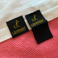 Loop Fold Sewing on Trademark Hem Labelhigh Density Woven logo Outside Label