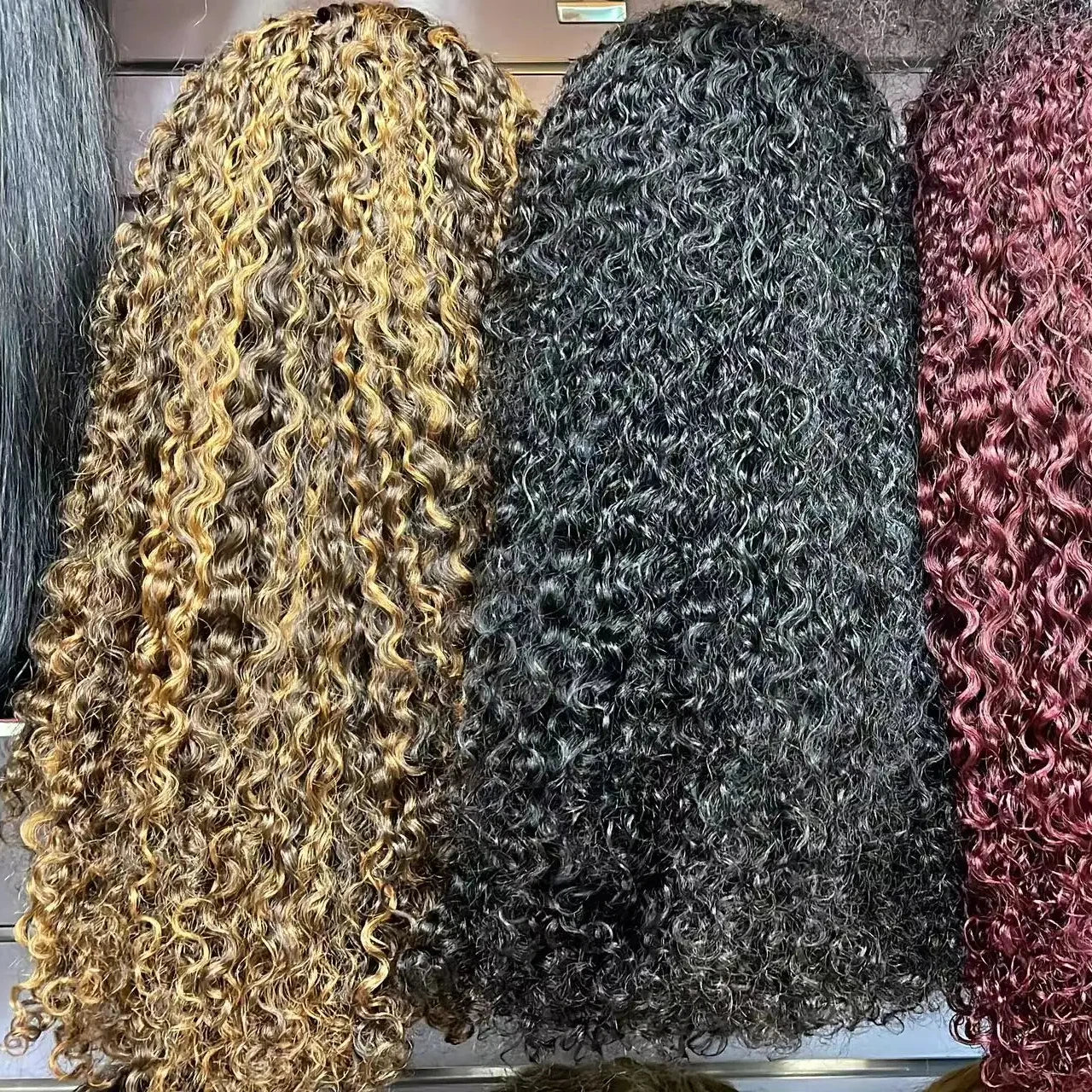 Burmese Curly Hair Double Drawn Human Hair Wig Lace Front Curly Wigs