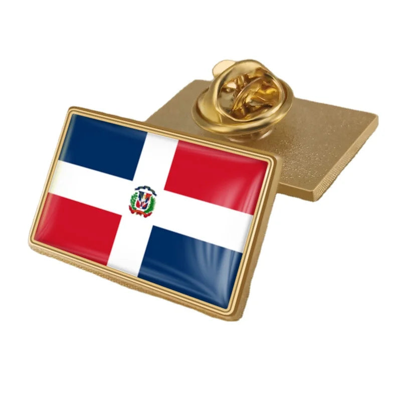 Dominican Republic Flag Badge Country Flag Lapel Pin Flags of the World Hat Pins Custom Logo Enamel Pin Manufacturing