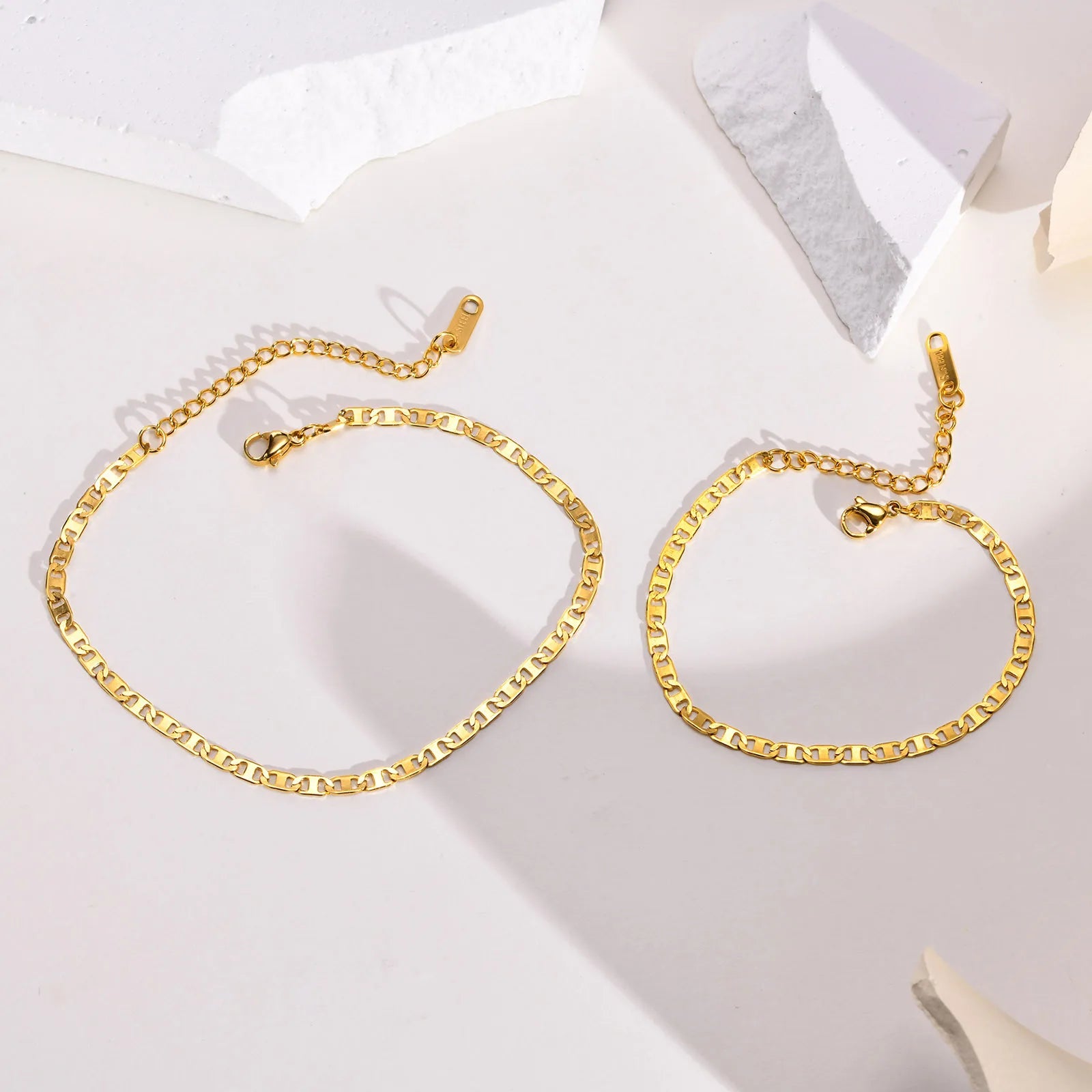 Factory Direct Gold Plated Pig Nose Chain Bracelet Necklaces Jewelry Set Ladies Stainless Steel Day Chain Jewelry