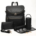 Vegan Leather Diaper Bag Set Large Capacity Travel Stroller Backpack Bags with Changing Pad Drop Ship MegaBDM