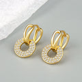SC Fashion Gold Plated Zircon Earrings Trendy Vintage Huggie Earring Donut Drop Earrings for Women Girls