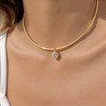 Custom Oval Cut Different Design Stainless Steel Zircon Necklace for Woman