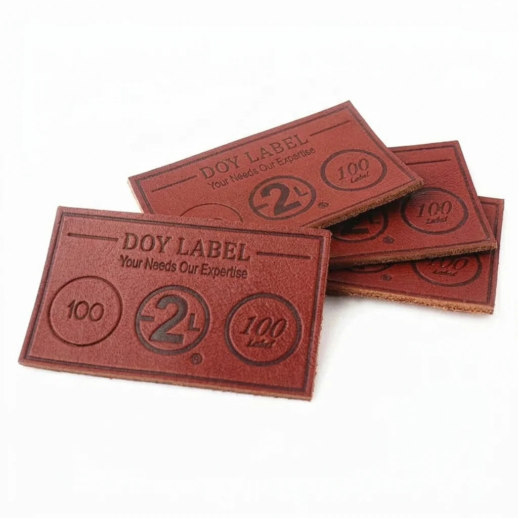 Embossed Repair Badges Factory Custom Brand Logo Real Genuine Leather Jeans Patches Labels for Clothing Decoration