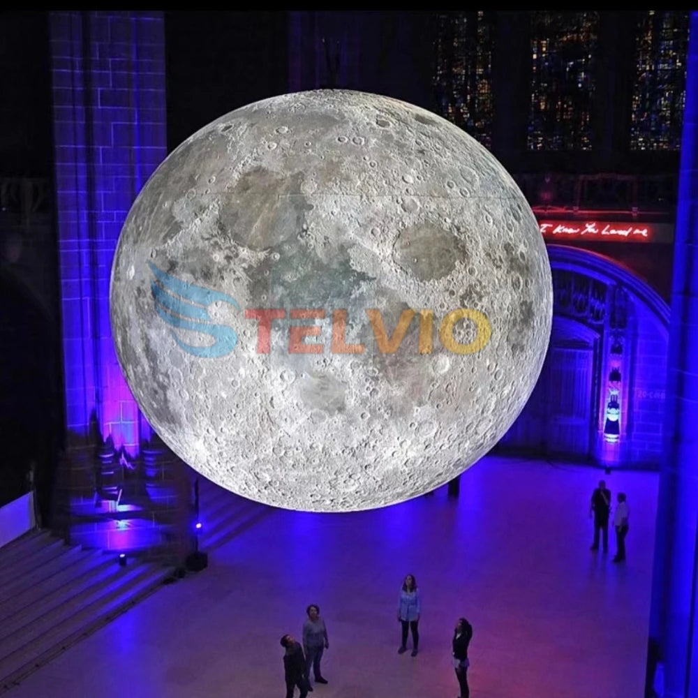 Giant Advertising Decoration Inflatable Moon Model Large Inflatable Moon Planet Balloon with Led Light