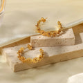 Wholesale New Luxury Flower Cc Shape Big Earrings Jewelry Stainless Steel 18k Gold Hoop Earrings for Women