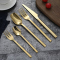 Square Handle Wedding Cutlery for Event Tabletop Rental Table Decor Rose Gold Plated Utensil Black Silver Copper Flatware Set