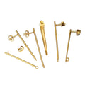 Wholesale Stainless Steel Gold and Steel Plated Long Stud Earrings for Diy Jewelry Accessories Findings