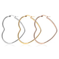 Custom Name 18k Gold Filled Hypoallergenic Chunky Jewelry Stainless Steel Big Large Hoop Heart Earrings