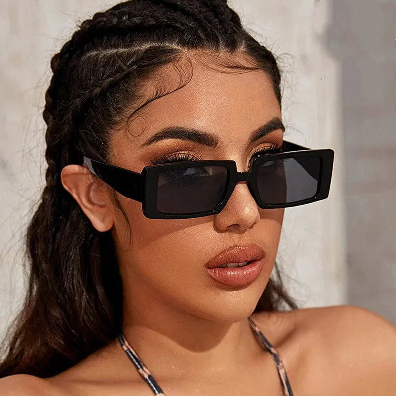 2024 Designer Vendors Oculos Wholesale Boutique Cheap Women Small Pink Square Rectangle Frames Shades Sun Glasses Sunglasses