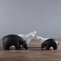 Nordic Simple Polar Bear Ceramic Home Decor Accessories Wholesale Small Animal Decorations for Living Room TV Cabinet