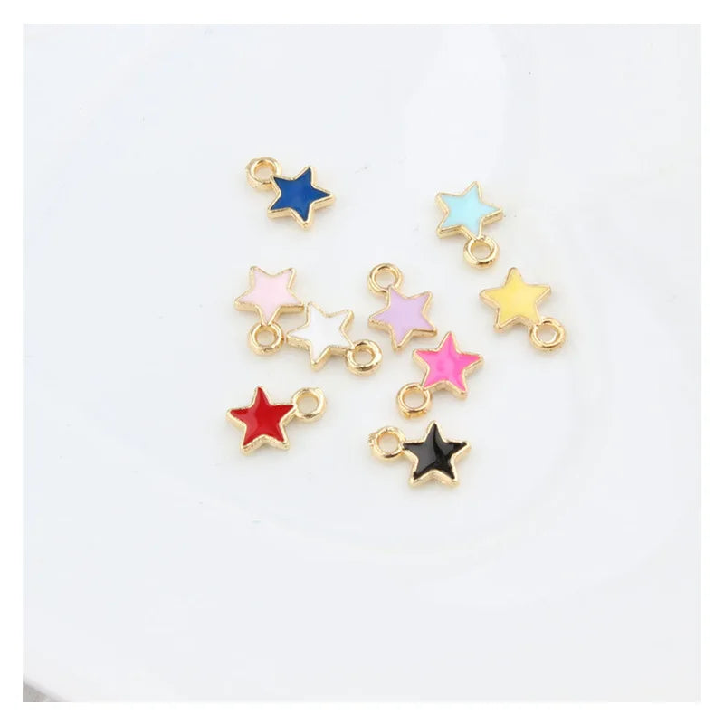 6x9mm Tiny Star Charms Enamel Charm for Jewelry Making Earring Pendant Bracelet Necklace Charms