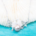 P030926 DIY 7-9mm Natural Freshwater Pearl Pendant with Chain 925 Sterling Silver Engagement Jewelry Necklace for Women