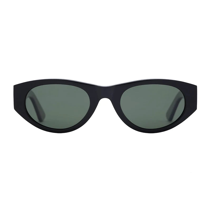 Trendy Fashion Printed Logo Small Retro Oval Acetate Polarized Unisex Sunglasses