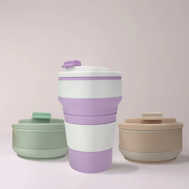 Customize Silicone Cup Easy to Carry Outdoors for Sports Water Bottle Silicone Folding Water Cup Silicone Collapsible Cup