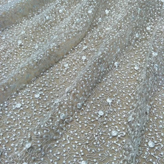 Fashion Bridal Lace Tulle Material With Floral Texture for Wedding Dress Accessories